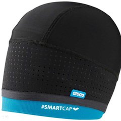Шапочка для плавания Arena SMARTCAP SWIMMING, Черно/Синий, One Size, Для бассейна