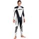, Black / White, For diving, Wet wetsuit, Unisex, Monocoat, For warm water, Without a helmet, Behind, Lycra, M
