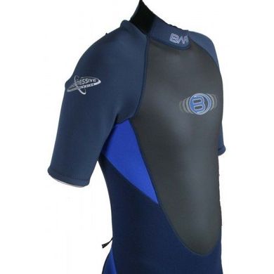 , Темно-синий, For diving, Wet wetsuit, Male, Shortened, 2 mm, 30 ° C, Without a helmet, Behind, Neoprene, Nylon, L