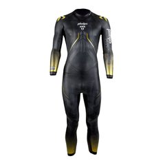 , Черный, триатлон, Wet wetsuit, Male, Monocoat, 5 mm, For warm water, Without a helmet, Behind, Neoprene, Nylon, ML