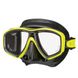 , Black / Yellow, For diving, Masks, Double-glass, Plastic