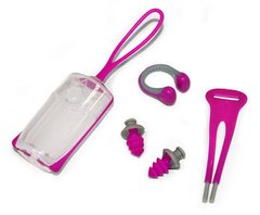Комплект Aqua Sphere зажим для носа Silicone Nose Clip + беруши Ear Plugs, Розовый