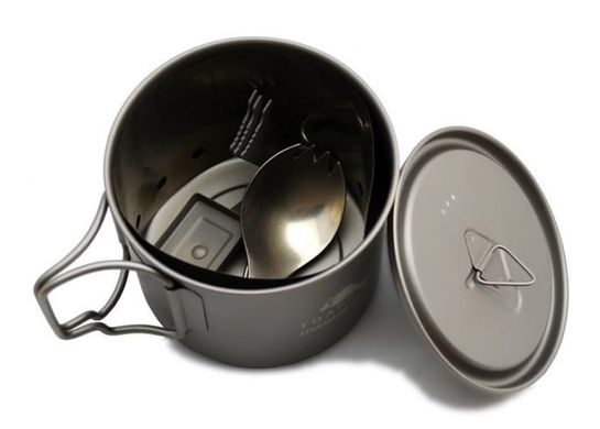 Набор для приготовления еды TOAKS Ultralight Titanium Solid Fuel Cook System