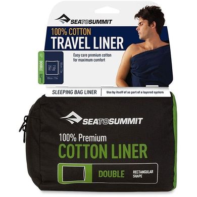 Вкладыш в спальник Sea To Summit Premium Cotton Travel Liner Double, Темно-синий