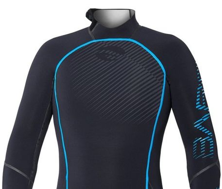 , For diving, Wet wetsuit, Male, Monocoat, 5 mm, 22 to 30 ° C, Without a helmet, Behind, Neoprene, Nylon, M-L