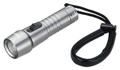 , Серебристый, For diving, 400-600 lm, LED light, Batteries, In hand, Manual