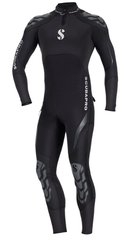 , Черный, For diving, Wet wetsuit, Male, Monocoat, 3/2 мм, For warm water, Without a helmet, Behind, Neoprene, Nylon