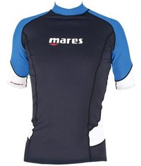 Футболка с коротким рукавом Mares Rash Guard Short Sleeve UPF 50+, Черно/Синий