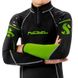 , Black / Green, For diving, Wet wetsuit, Children, Monocoat, 2.5 mm, For warm water, Without a helmet, Behind, Neoprene, Nylon