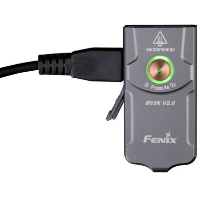 Фонарь наключный Fenix E03R V2.0 grey