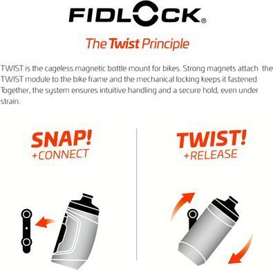 Fidlock TWIST Bottle 450ml transparent/black