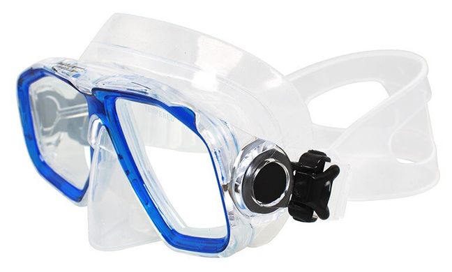 , Голубой, For snorkeling, Masks, Double-glass, Plastic, One Size