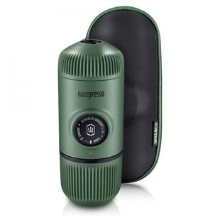 Эспрессо-кофеварка портативная Wacaco Nanopresso Moss Green с чехлом