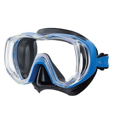 , Black / Blue, For diving, Masks, Single-glass, Plastic
