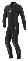 , Черный, For diving, Wet wetsuit, Male, Monocoat, 7 mm, 10 to 25 ° C, Without a helmet, Behind, Neoprene, Nylon