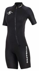 , Черный, For diving, Wet wetsuit, Women's, Shortened, 2.5 mm, For warm water, Without a helmet, Front, Neoprene, Nylon