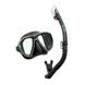 , Black / Green, For snorkeling, Sets, Double-glass, Plastic, 1 valve