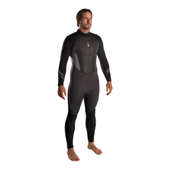 , Черный, For diving, Wet wetsuit, Male, Monocoat, 5 mm, 15 to 25 ° C, Without a helmet, Behind, Neoprene