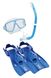, White / Blue, For snorkeling, Sets, Double-glass, Plastic, 1 valve, M