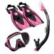 , Розовый, For snorkeling, Sets, Single-glass, Plastic, 2 valves