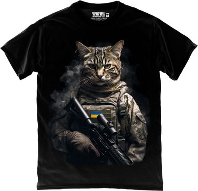 Детская футболка - Military Cat – 9000200-black Дет S