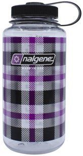 Пляшка для води Nalgene Wide Mouth Plaid Water Bottle Purple Plaid 1L