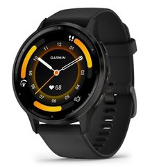Garmin Venu 3 Slate Stainless Steel Bezel with Black Case and Silicone Band