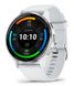 Garmin Venu 3 Silver Stainless Steel Bezel with Whitestone Case and Silicone Band