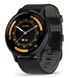Garmin Venu 3 Slate Stainless Steel Bezel with Black Case and Black Leather Band