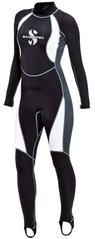 , Black / White, For diving, Wet wetsuit, Women's, Monocoat, 1 mm, For warm water, Without a helmet, Behind, Lycra
