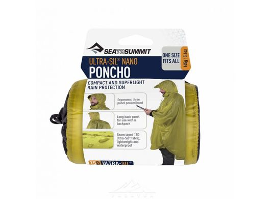 Дощовик-пончо Sea To Summit Poncho 15D lime