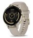 Garmin Venu 3S Soft Gold Stainless Steel Bezel with French Gray Case and Silicone Band