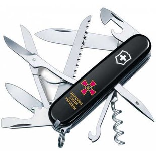 Victorinox Huntsman black/емблема ЗСУ + напис ЗСУ