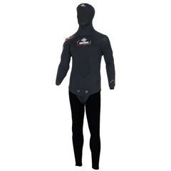 , Черный, For spearfishing, Wet wetsuit, Male, Monocoat + jacket, 5 mm, 22 to 30 ° C, Included, No, Neoprene, Open time