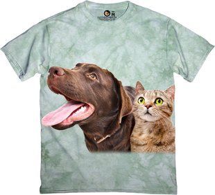 Футболка - Funny Labrador and a Curious Cat Scottish Straight &ndash; 3300050 S