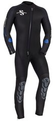 , Черный, For diving, Wet wetsuit, Male, Monocoat, 5 mm, 15 to 25 ° C, Without a helmet, Front, Neoprene, Nylon