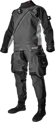 Сухий костюм Santi E.Lite Plus, Для дайвінгу, Сухий гідрокостюм, Чоловічій, Монокостюм, Для холодної води, У комплекті, Попереду, Тріламінат