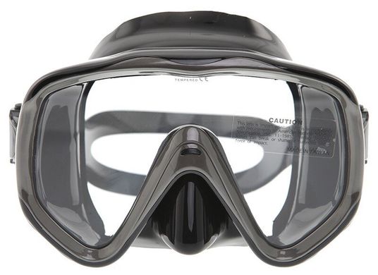 , Black / Gray, For diving, Masks, Single-glass, Plastic, One Size