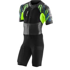 , Черный, триатлон, Wet wetsuit, Male, Shortened, For warm water, Without a helmet, Behind, Neoprene, MT