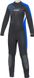 , Black / Blue, For diving, Wet wetsuit, Children, Monocoat, 5/4, For warm water, Without a helmet, Behind, Neoprene, Nylon, 8