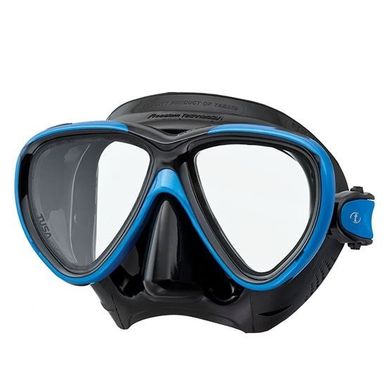 , Black / Blue, For diving, Masks, Double-glass, Plastic