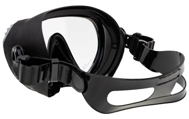 , Black / Gray, For diving, Masks, Single-glass, Plastic