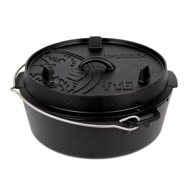 Казан-жарівня чавунна Petromax Dutch Oven ft6 плоске дно 5.5 л