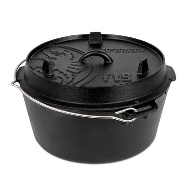 Казан-жарівня чавунна Petromax Dutch Oven ft9 плоске дно 7.5 л