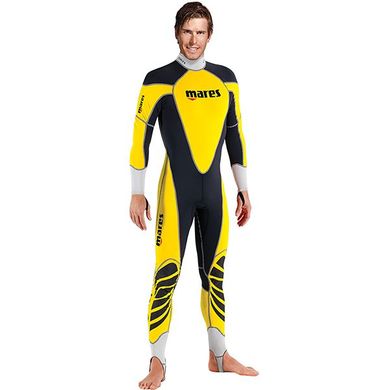 , Black / Yellow, For diving, Wet wetsuit, Unisex, Monocoat, For warm water, Without a helmet, Behind, Lycra