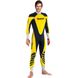 , Black / Yellow, For diving, Wet wetsuit, Unisex, Monocoat, For warm water, Without a helmet, Behind, Lycra