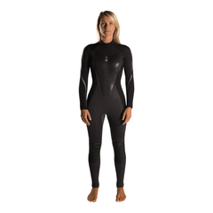 , Черный, For diving, Wet wetsuit, Women's, Monocoat, 5 mm, 15 to 25 ° C, Without a helmet, Behind, Neoprene, 6