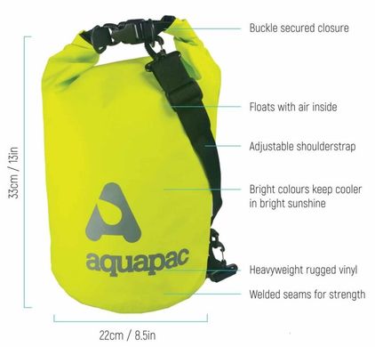 Гермомешок с наплечным ремнем Aquapac Trailproof Drybag 15L acid green