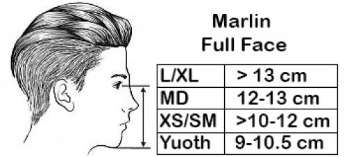 Маска Marlin Full Face White/Blue (XS-SM)