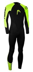 , Black / Green, триатлон, Wet wetsuit, Male, Monocoat, 3.2.2 mm, For warm water, Without a helmet, Behind, Neoprene, Nylon